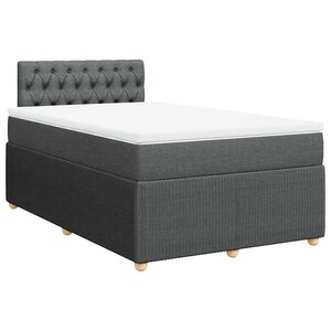 vidaXL Sommier à lattes de lit avec matelas Gris foncé 120x200cm Tissu