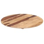 vidaXL Dessus de table Bois solide Rond 25-27 mm 50 cm