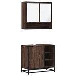 vidaXL Ensemble de meubles de salle de bain 2 Pièces Chêne marron