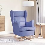 vidaXL Chaise à bascule bleu jean 74x90x102 cm tissu