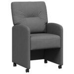 vidaXL Chaises de Salle à Manger avec Roues 2 pc tissu Gris foncé