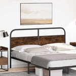 vidaXL Tête de lit chêne fumé 150 cm acier et bois d'ingénierie
