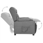 vidaXL Fauteuil Gris clair Tissu