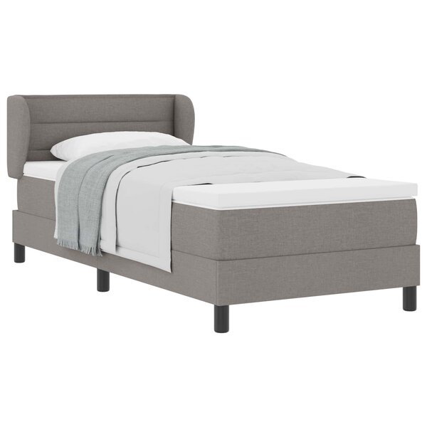 vidaXL Lit à ressorts avec matelas Taupe 90 x 200 cm tissu