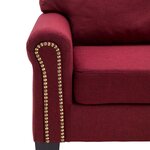 vidaXL Canapé à 4 places Rouge bordeaux Tissu