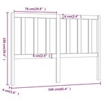 vidaXL Tête de lit Gris 166x4x100 cm Bois massif de pin