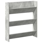 vidaXL Armoire à chaussures murale Gris béton 80x18x90 cm Aggloméré