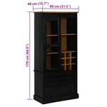 vidaXL Armoire à vin HALDEN casiers à vin porte coulissante noir pin