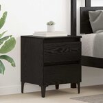 vidaXL Cabinet de chevet avec tiroir 2 Pièces Chêne noir 40 x 35 x 50 cm