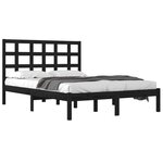 vidaXL Cadre de lit sans matelas noir 200x200 cm bois massif