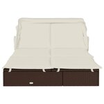 vidaXL Transat 2 places avec toit pliable marron 213x118x97 cm