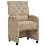 vidaXL Chaises de Salle à Manger avec Roues 2 Pièces Gris clair