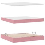 vidaXL Lit de rangement LED avec matelas Rose 200 x 200 cm Velours