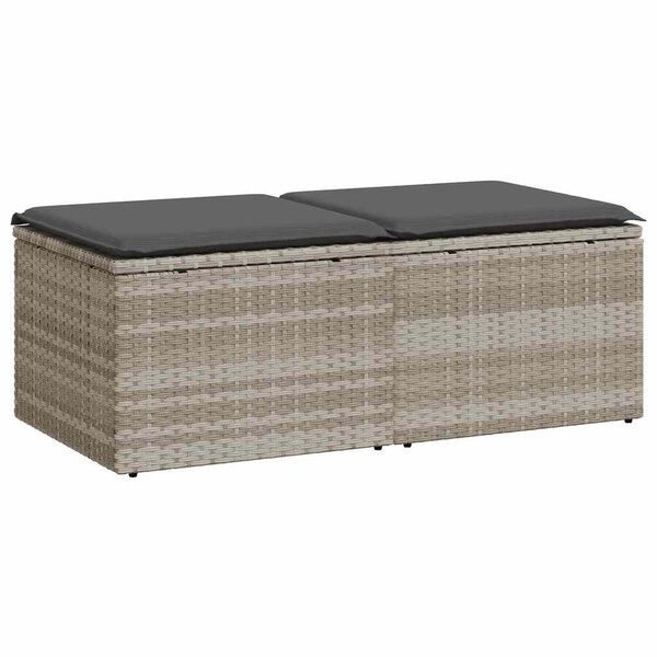 vidaXL Salon de jardin 2 Pièces avec coussins gris clair polyrotin acacia