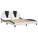 vidaXL Cadre de lit Viana sans matelas blanc et noir 160x200 cm similicuir
