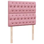 vidaXL Sommier à lattes de lit avec matelas Rose 120x200 cm Velours