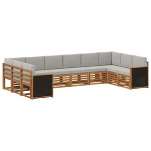 vidaXL Ensemble de canapés d'extérieur 7 pc Naturel et gris clair