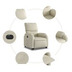 vidaXL Fauteuil inclinable électrique crème similicuir