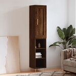 vidaXL Buffet haut Chêne marron 34 5x34x180 cm Bois d'ingénierie