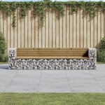 vidaXL Banc de jardin design gabion 287x71x65 5cm bois de pin imprégné