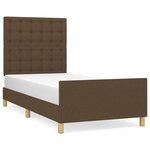 vidaXL Cadre de lit avec tête de lit marron foncé 80x200 cm Tissu