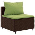 vidaXL Salon de jardin 6 Pièces avec coussins Marron Résine tressée