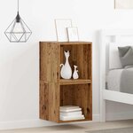 vidaXL Meuble mural avec étagère 2 Pièces Bois ancien 37 x 37 x 37 cm