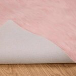 vidaXL Tapis en Peau de Mouton Synthétique Rose 160 x 230 cm Polyester