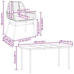 vidaXL Ensemble à manger jardin coussins 7Pièces marron poly rotin verre