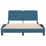 vidaXL Cadre de lit sans matelas bleu 140x200 cm velours