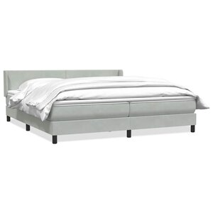 vidaXL Sommier à lattes de lit et matelas gris clair 180x220cm velours
