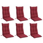vidaXL Coussins de chaise à dossier haut lot de 6 rouge bordeaux