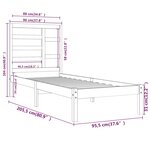 vidaXL Cadre de lit Blanc Bois massif 90x200 cm