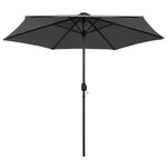 vidaXL Parasol avec LED et mât en aluminium 270 cm Anthracite