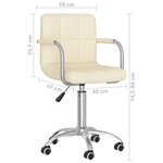 vidaXL Chaise pivotante de salle à manger Crème Tissu
