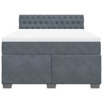 vidaXL Sommier à lattes de lit et matelas Gris foncé 140x200cm Velours