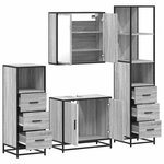 vidaXL Ensemble de meubles de salle de bain 4 Pièces sonoma gris