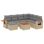 vidaXL Salon de jardin avec coussins 8 Pièces beige résine tressée