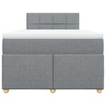 vidaXL Sommier à lattes de lit et matelas gris clair 120x190 cm tissu