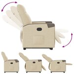 vidaXL Fauteuil inclinable Crème Tissu