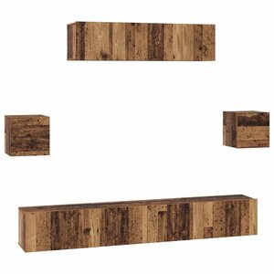 vidaXL Ensemble meuble TV 7 Pièces Bois Ancien Bois d'ingénierie