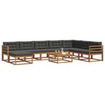 vidaXL Ensemble de canapés d'extérieur 9 Pièces Naturel et Anthracite