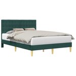 vidaXL Cadre de lit avec tête de lit Vert foncé 120 x 200 cm Tissu