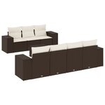 vidaXL Salon de jardin 8 Pièces avec coussins marron résine tressée
