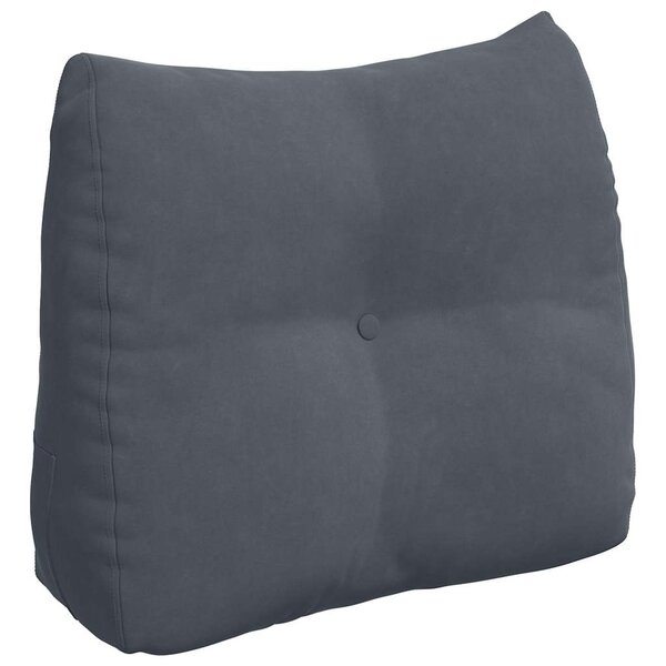 vidaXL Coussin de Dos Gris foncé 60 x 24 x 50 cm Velours