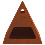 vidaXL Foyer de cheminée Marron 50 x 50 x 51 cm Acier patiné