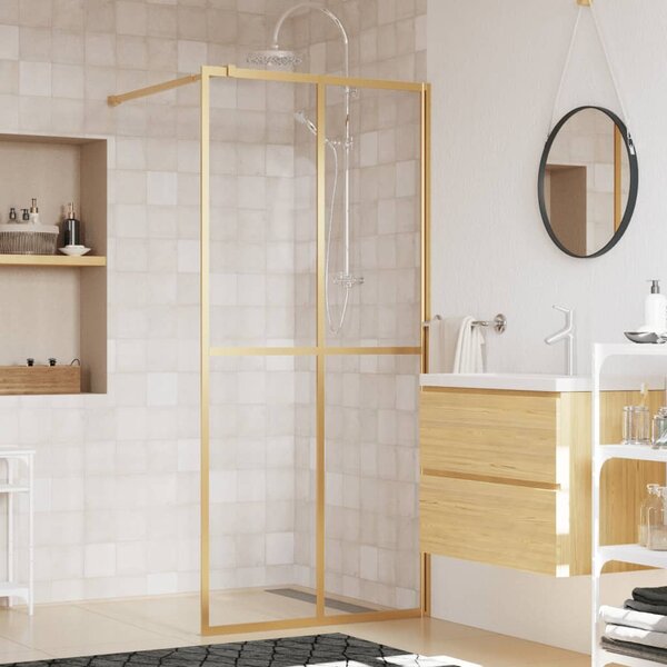 Paroi De Douche En Verre ESG Transparent – 90x195 Cm – Noir – Aluminium