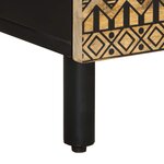 vidaXL Table de chevet noir 50x33x60 cm bois de manguier massif brut