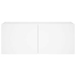 vidaXL Meuble TV mural avec lumières LED blanc 100x35x41 cm