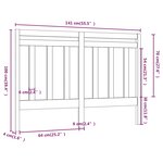 vidaXL Tête de lit Gris 141x4x100 cm Bois massif de pin